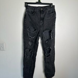 BDG Black Distressed mom Jeans sz 27